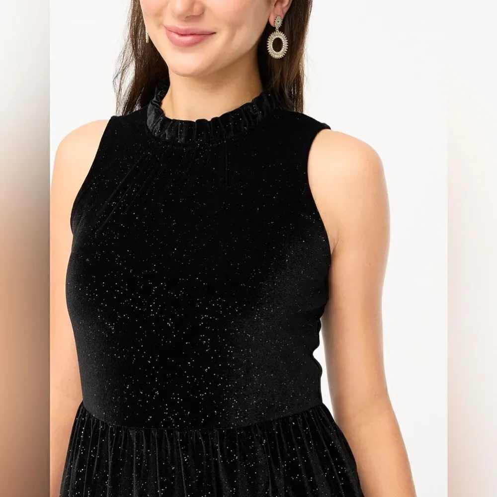 J Crew Velvet Shimmer Tiered Midi Dress NWT